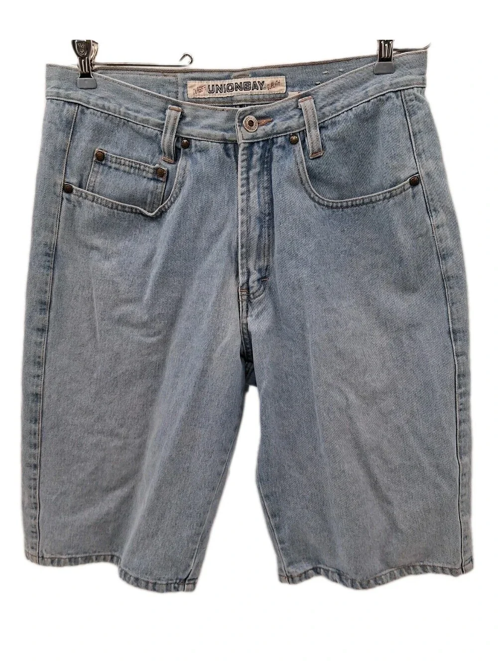 Vintage Unionbay Shorts Mens 33 Light Blue Denim Jean Grunge 90s Casual Cotton